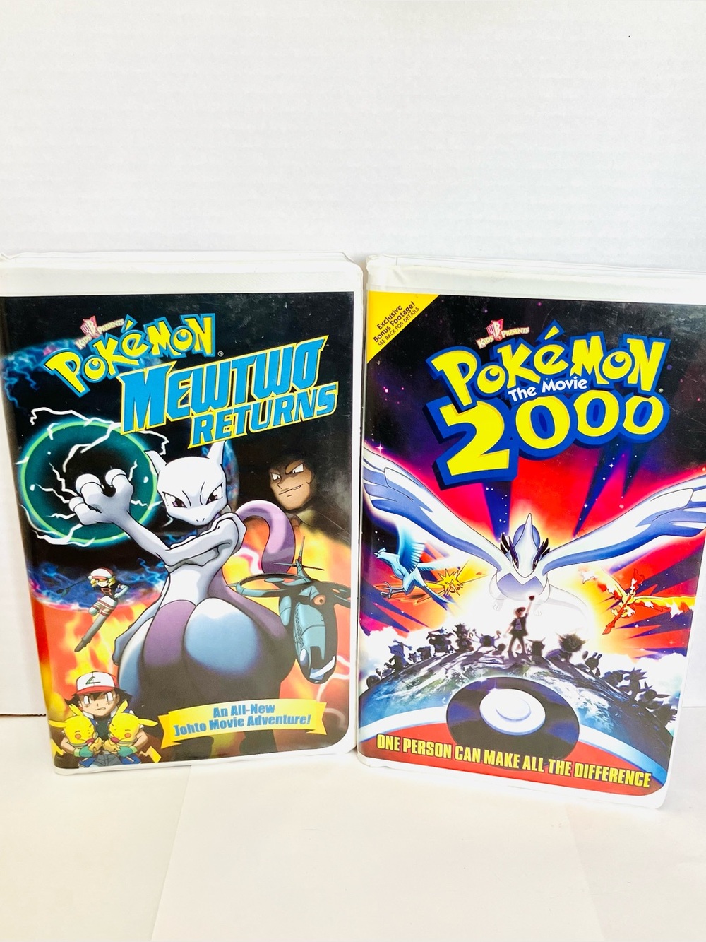 Pokémon Vintage VHS Movies Lot(2) Work 2000 The Movie & MewTwo Returns Read WB